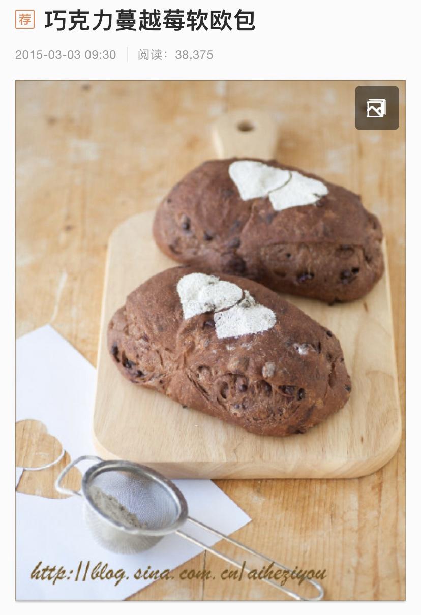 巧克力蔓越莓软欧（爱和自由）的做法