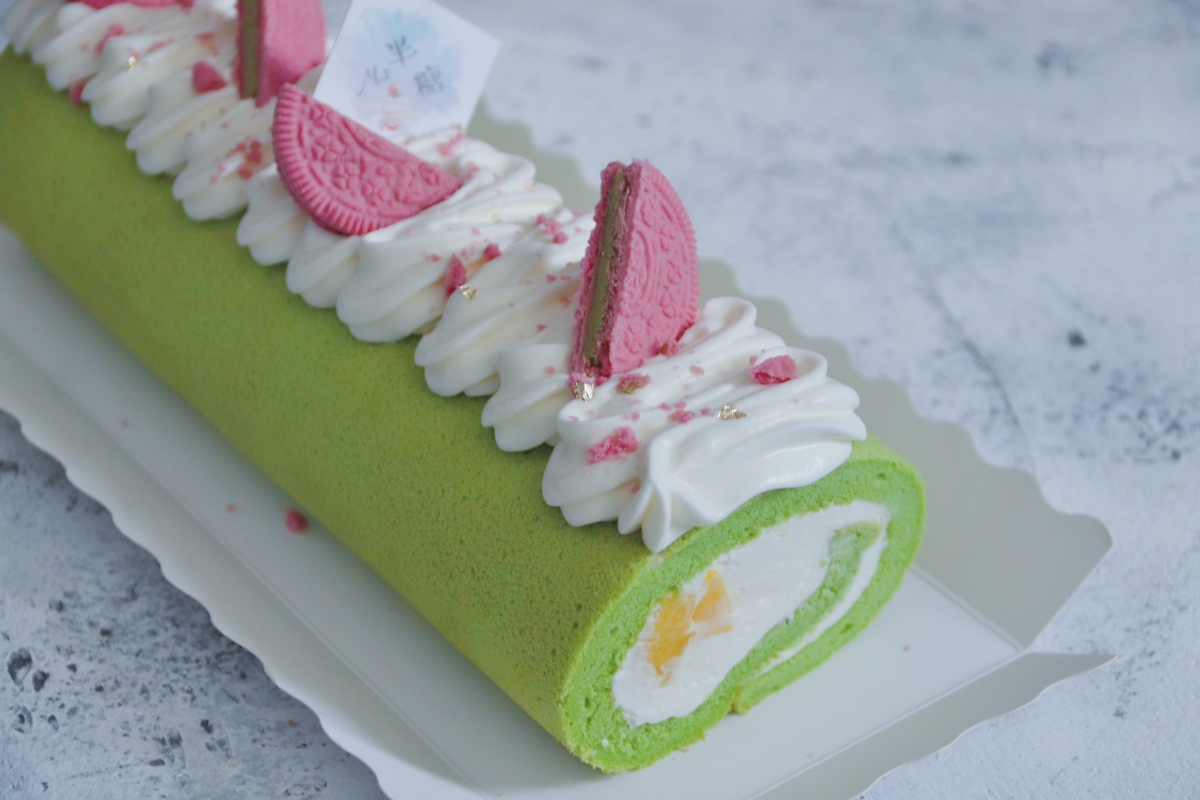 绿蛋糕-斑斓蛋糕卷的做法 步骤15