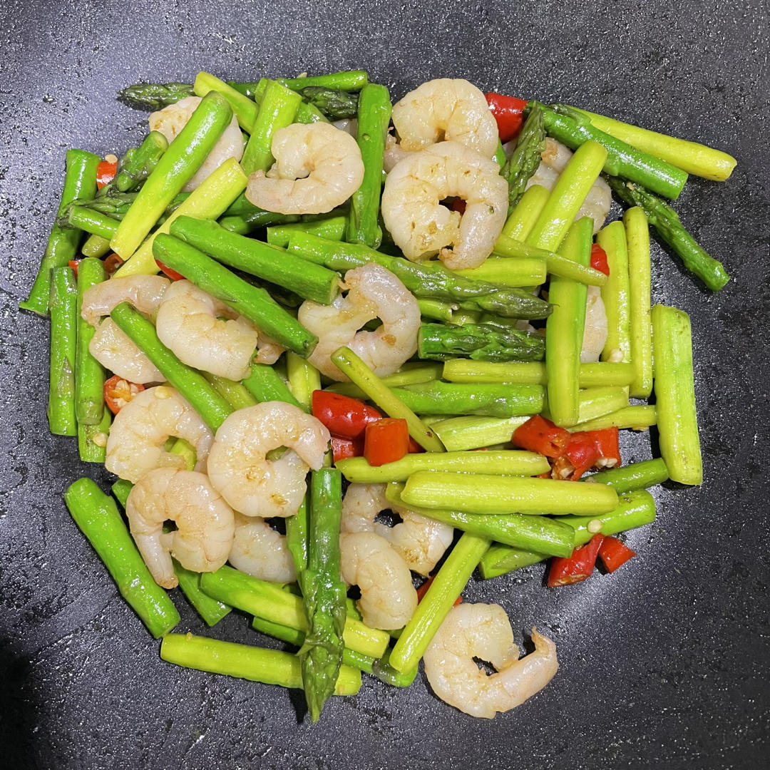 清炒芦笋虾仁