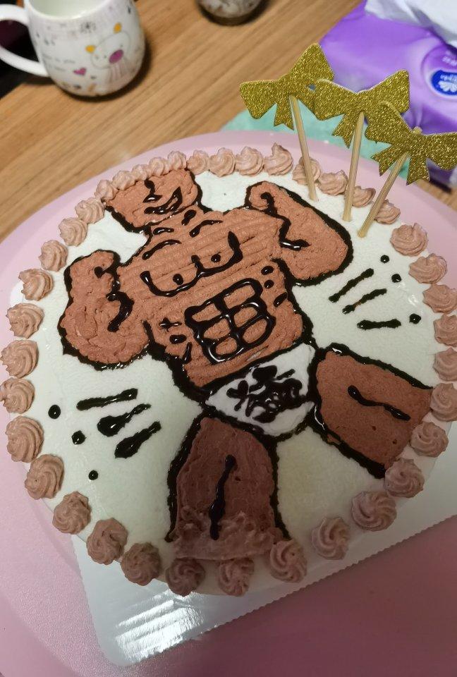 猛男手绘蛋糕