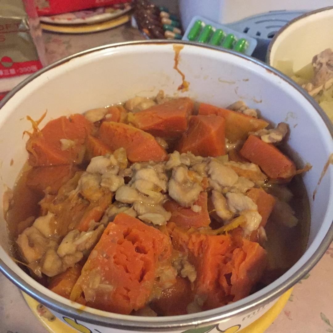 蒜香滑鸡蒸南瓜
