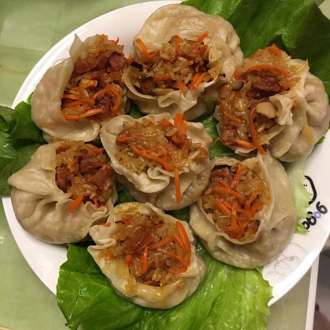 馄饨皮糯米烧麦