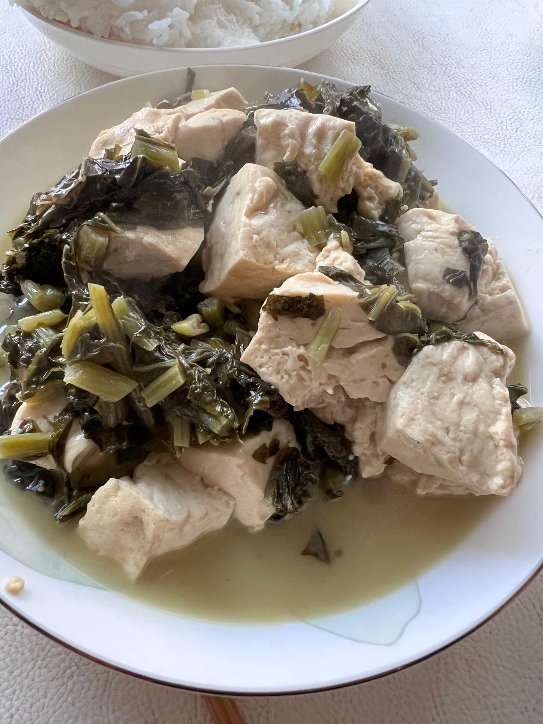 雪里蕻炖豆腐的做法