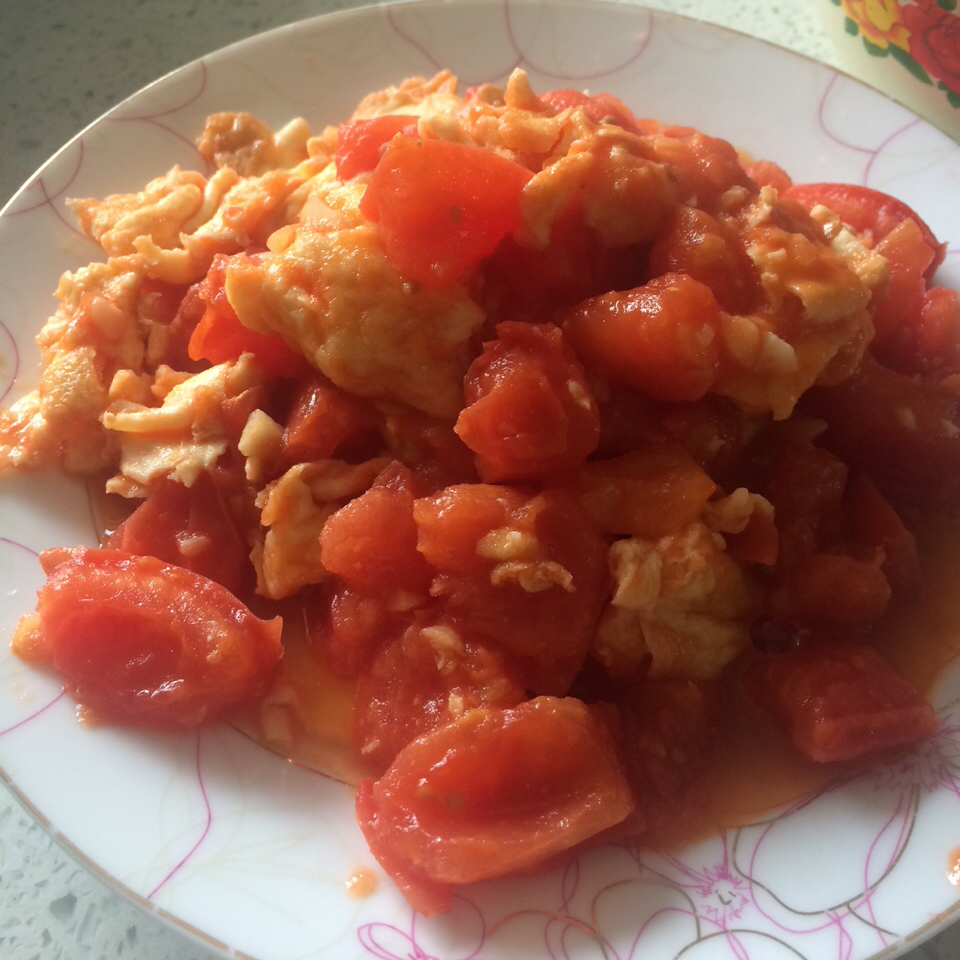 向θ葵,做的鹅蛋炒西红柿