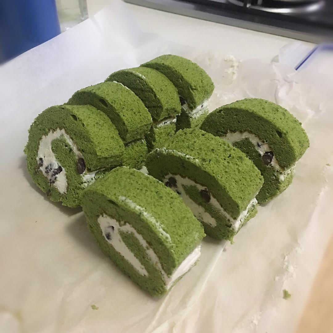 抹茶红豆蛋糕卷