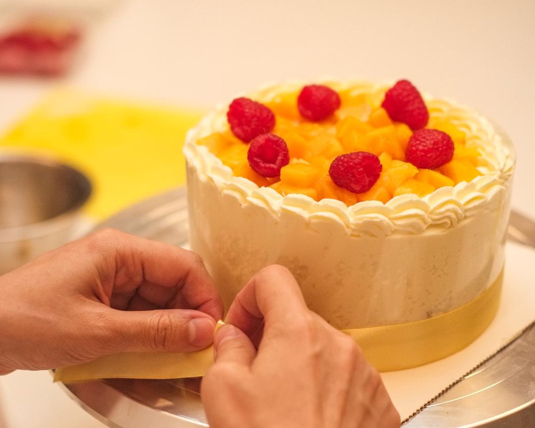 覆盆子（树莓）芒果戚风奶油蛋糕（6寸）