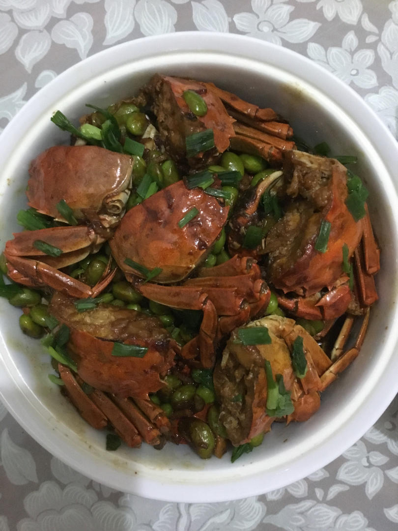 酱炒螃蟹（六月黄）毛豆