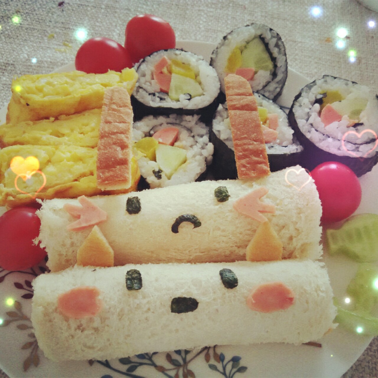 小猫小兔吐司便当