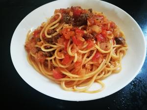 简单日常版西红柿牛肉意大利面的做法 步骤5