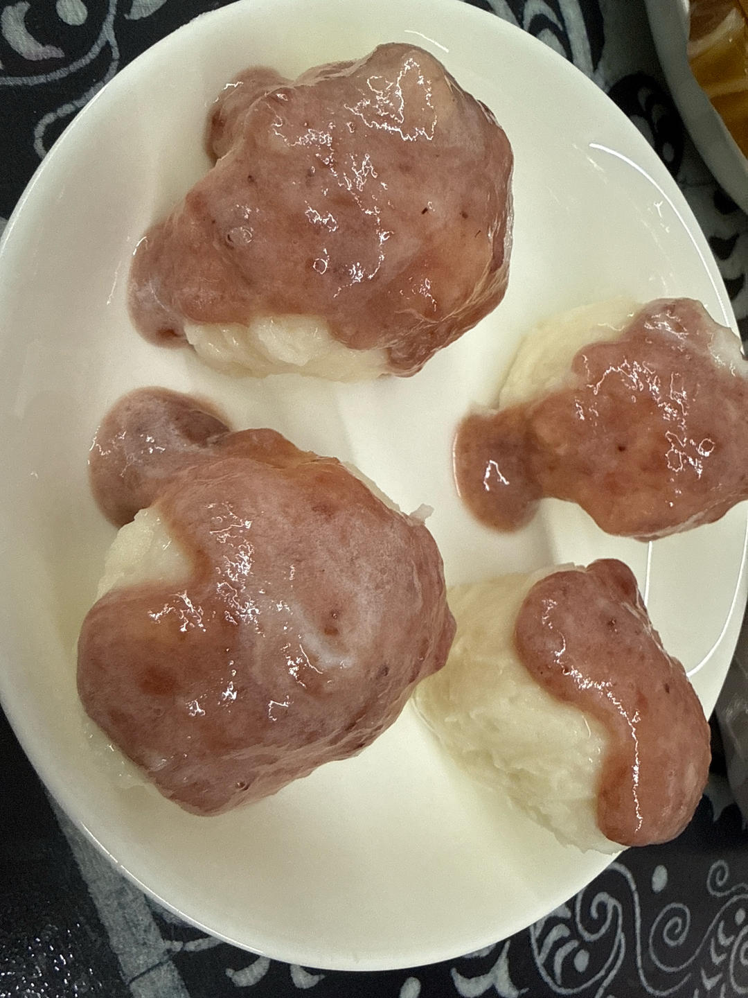 奶香蓝莓山药泥