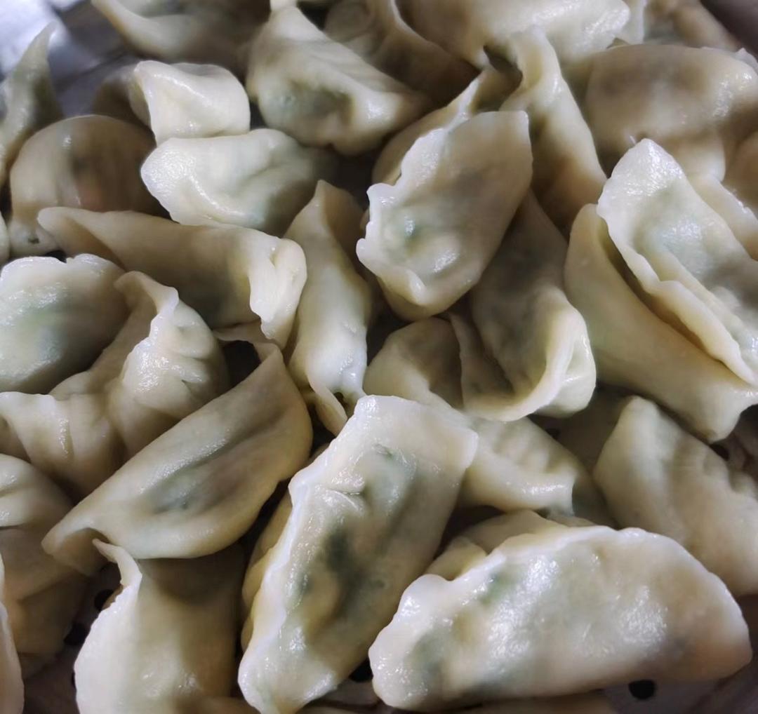 清新爽口的西葫芦黄瓜虾仁鸡蛋水饺、锅贴、馅饼