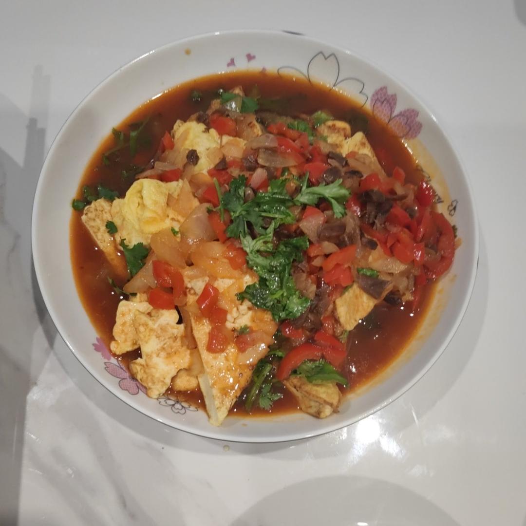 焖煎豆腐