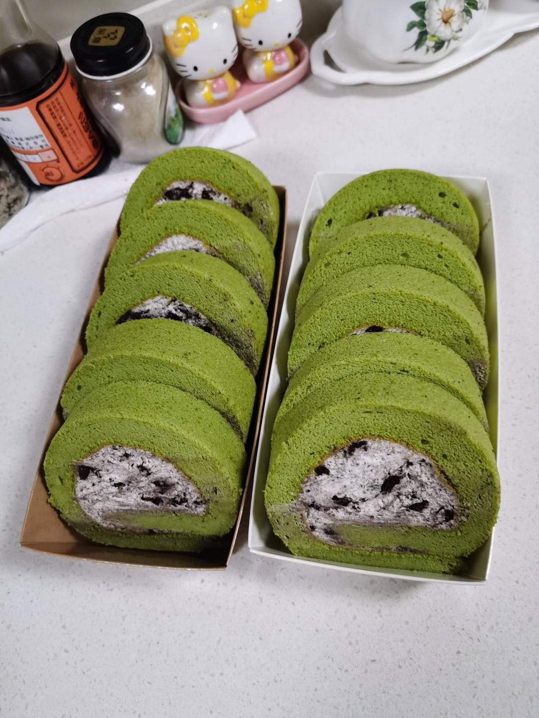 抹茶红豆蛋糕卷