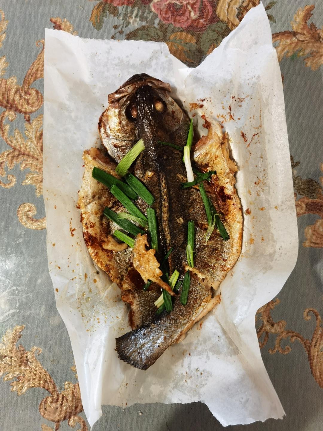 烤箱版烤海鲈鱼（干烤）