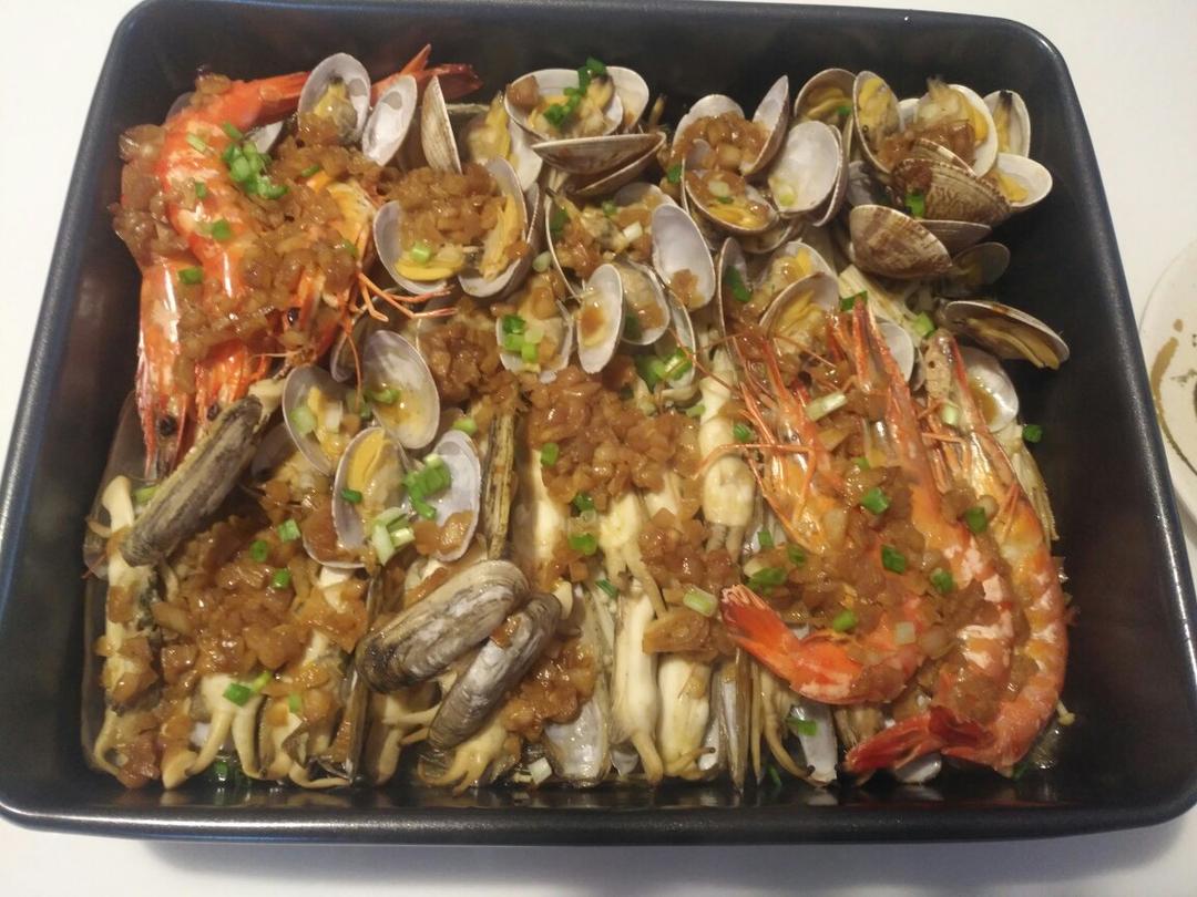 蒜香吮指海鲜大咖——松下NU-JK200W大蒸烤箱食谱