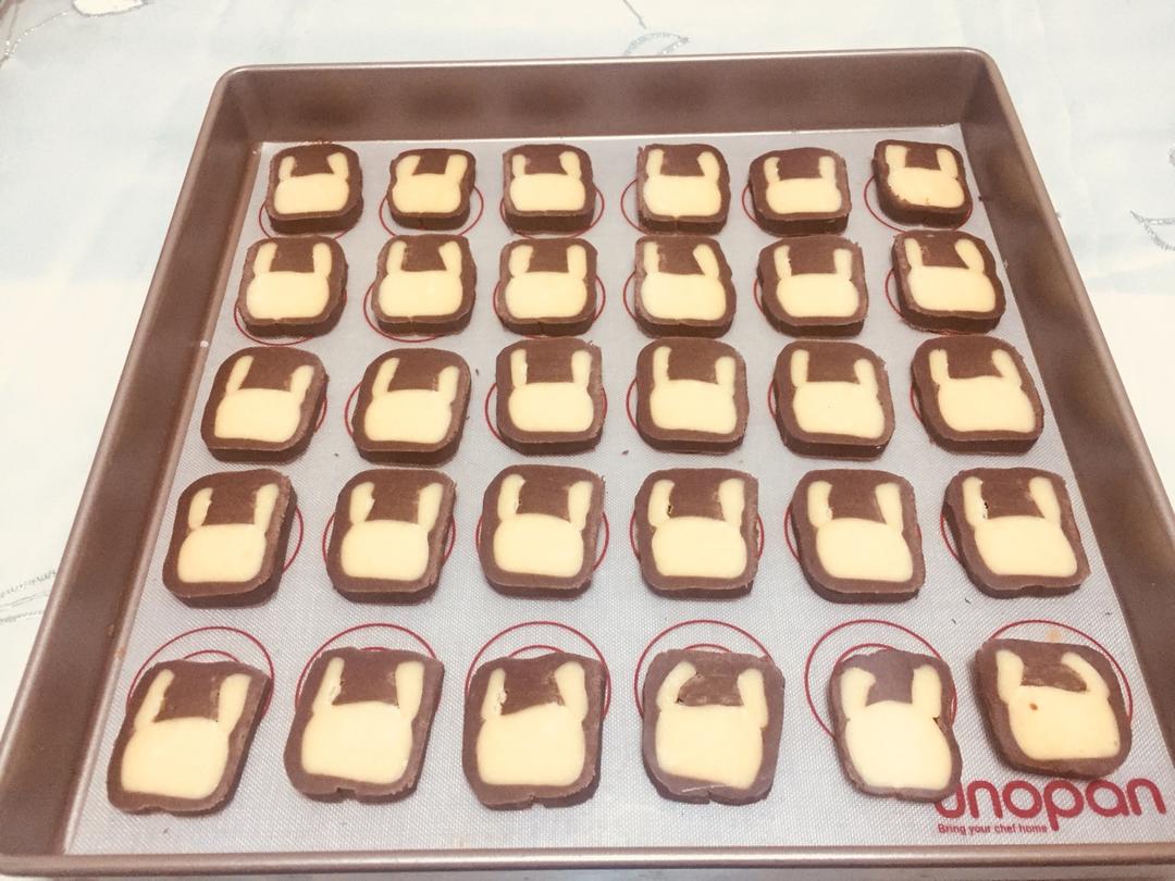 抹茶兔兔曲奇（比熊猫简单！超详细实物图+超良心手绘图）