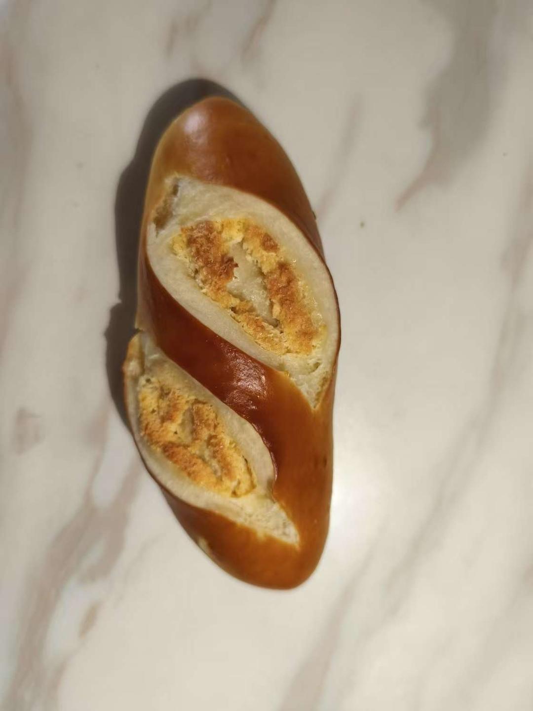 原味（抹茶）2款奶酥馅德式碱水面包｜一次搞定两种口味｜高颜值｜快手｜免手套膜｜免发酵