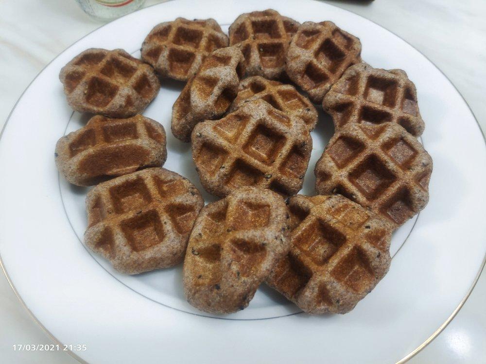 纯全麦无油华夫饼面包
