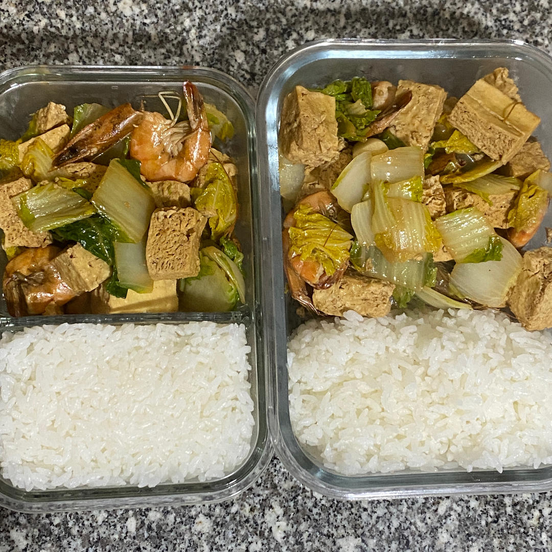 白菜鲜虾豆腐煲