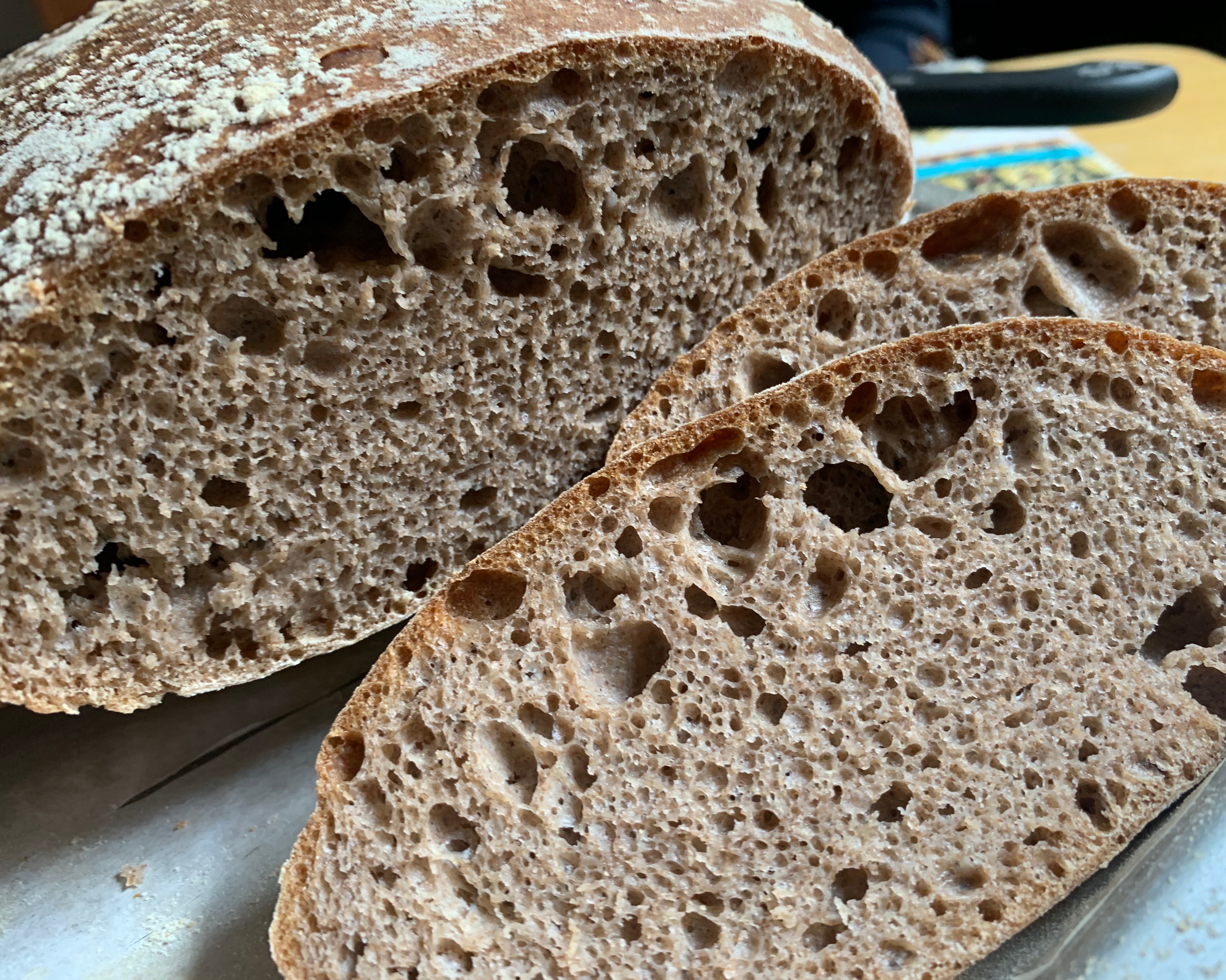健康黑全麦粉面包（无手揉）的做法