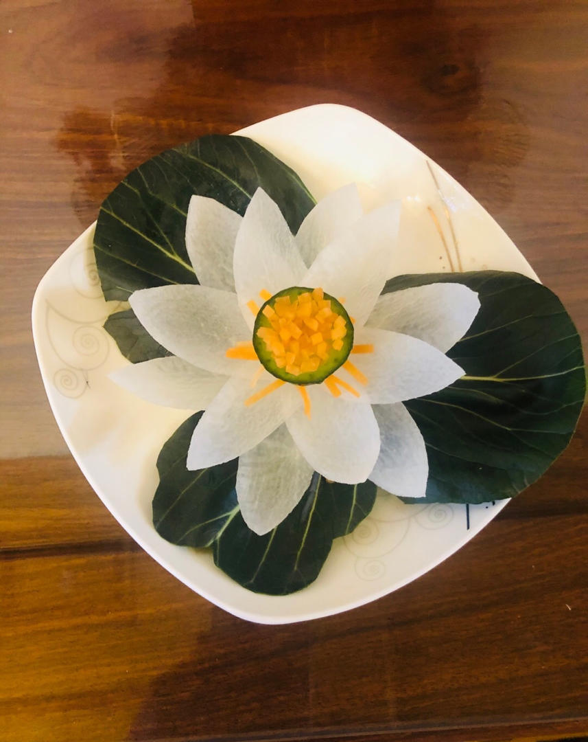 全素美食做的做一朵白莲花用萝卜