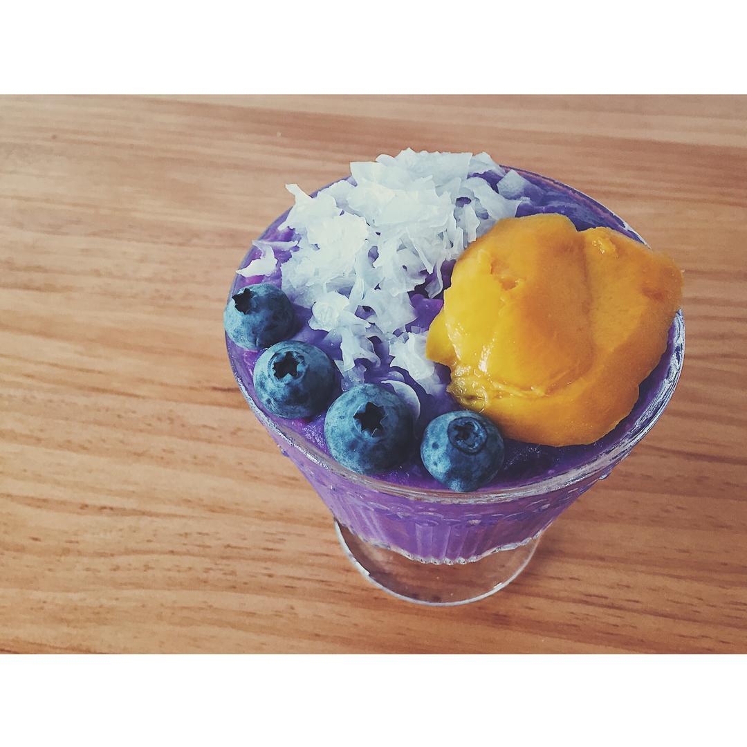 椰香银耳紫薯冰沙——不用冰块【健康小食】