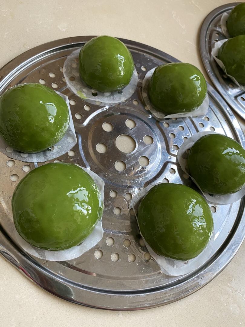 网红青团～～咸蛋黄肉松青团