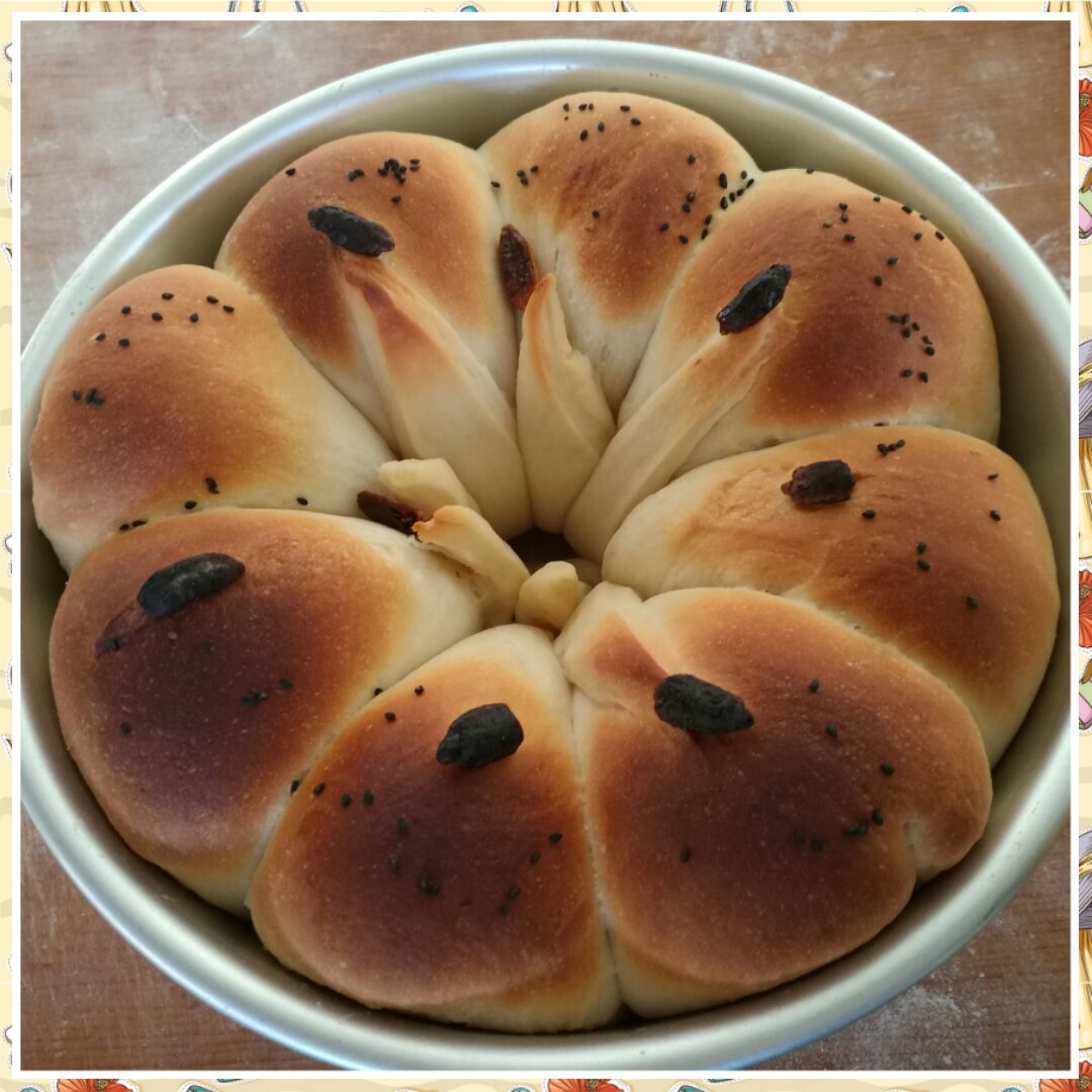 皇冠花朵面包（面包机版和面）