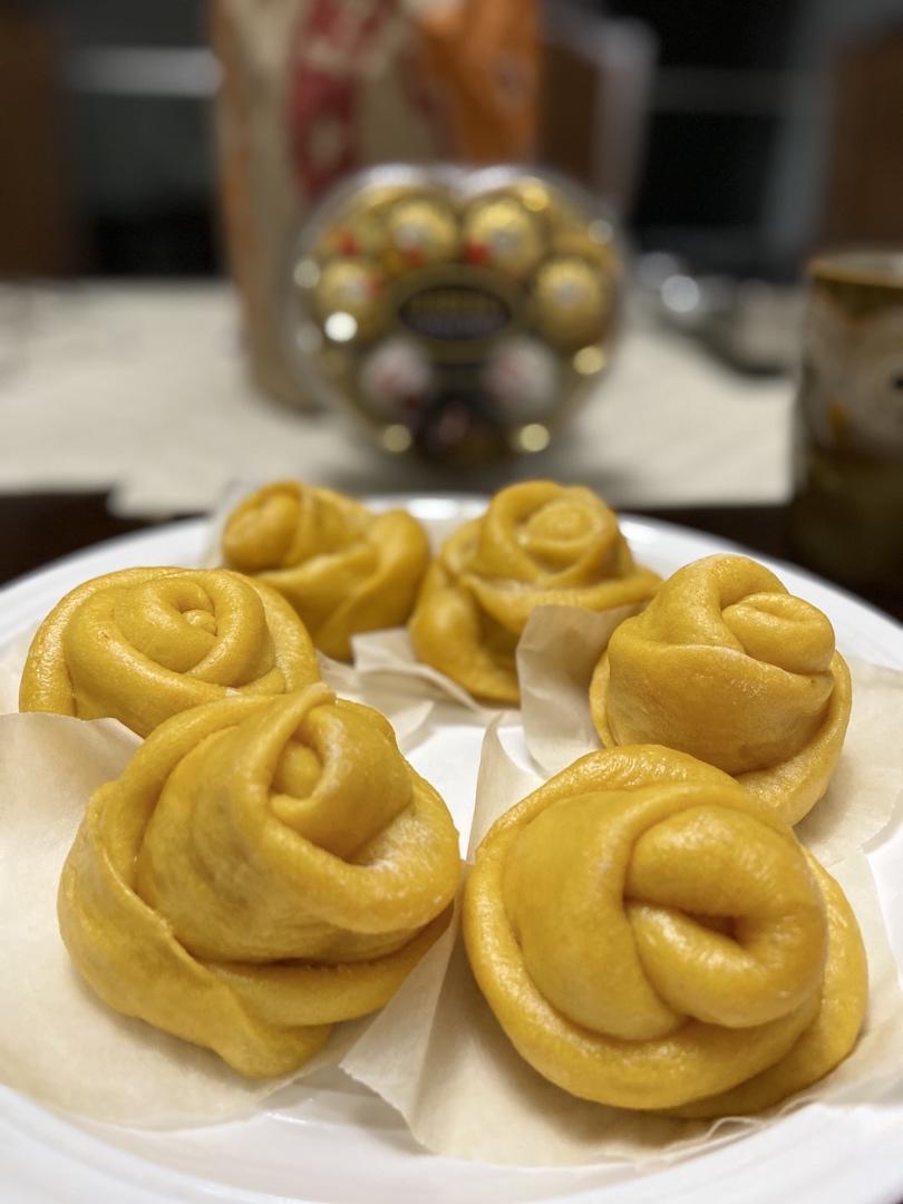 紫薯玫瑰花馒头