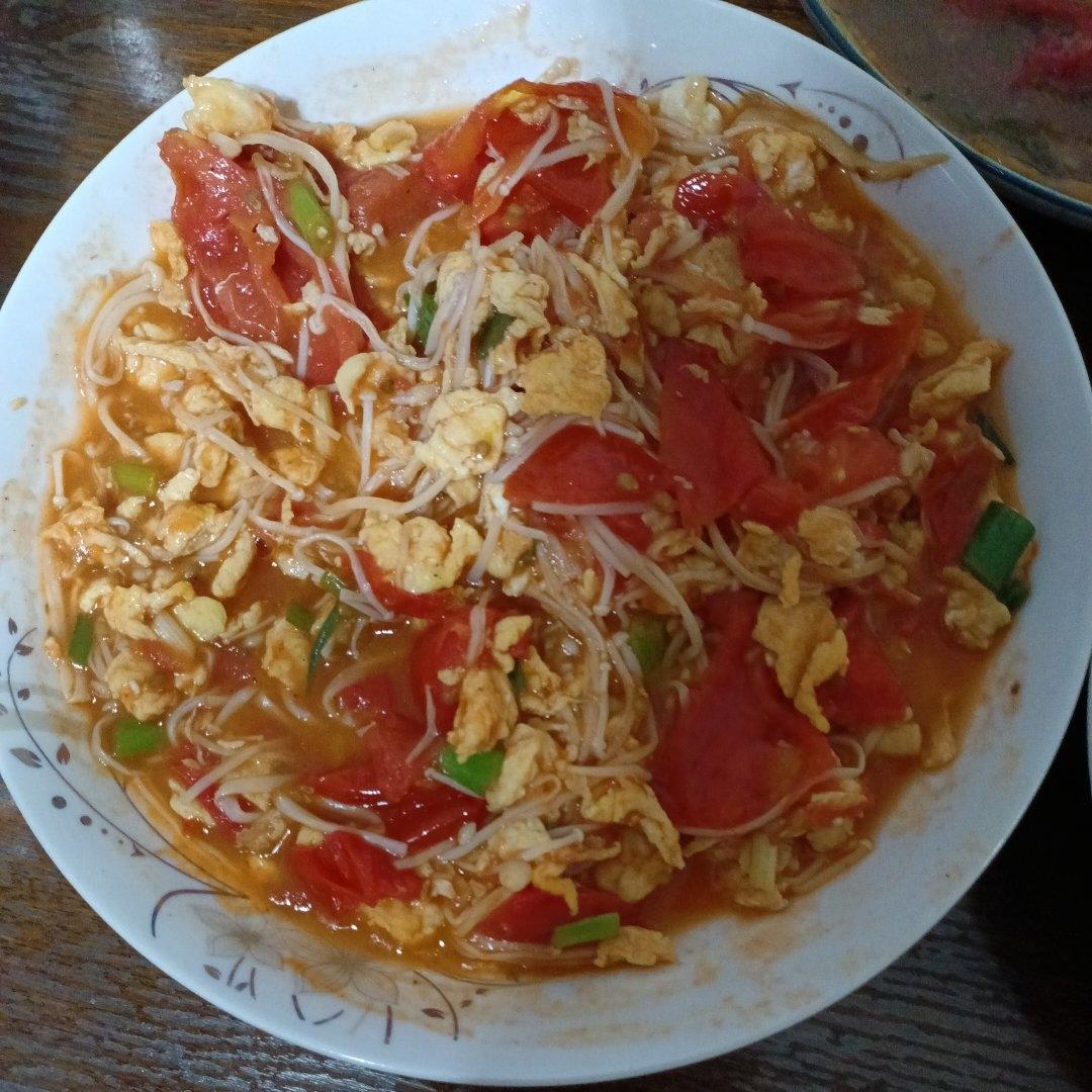 金针菇番茄炒蛋