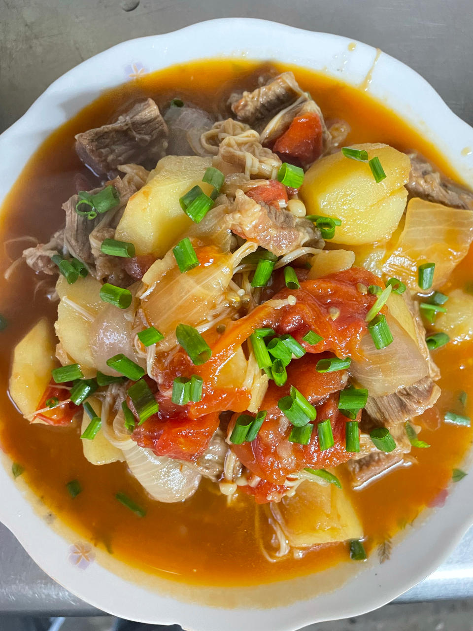 快手番茄土豆炖牛肉（铸铁锅版）