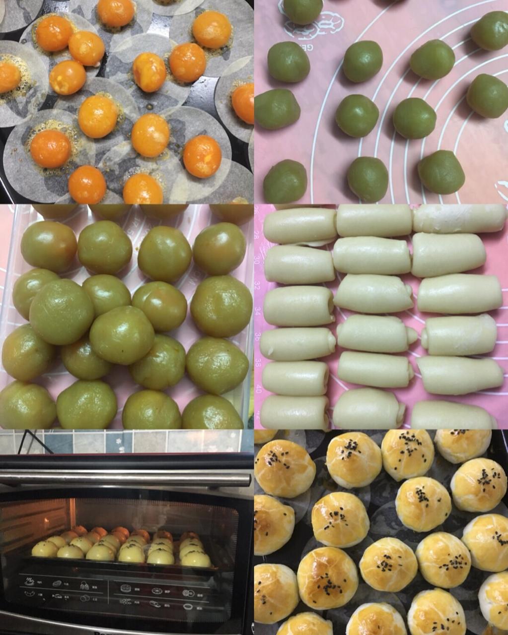 蛋黄酥：抹茶酥：（奶黄味）