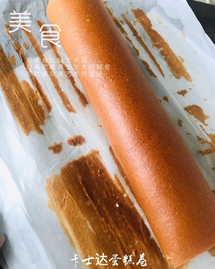 材料最简单的【低卡蛋糕卷】卡仕达戚风卷