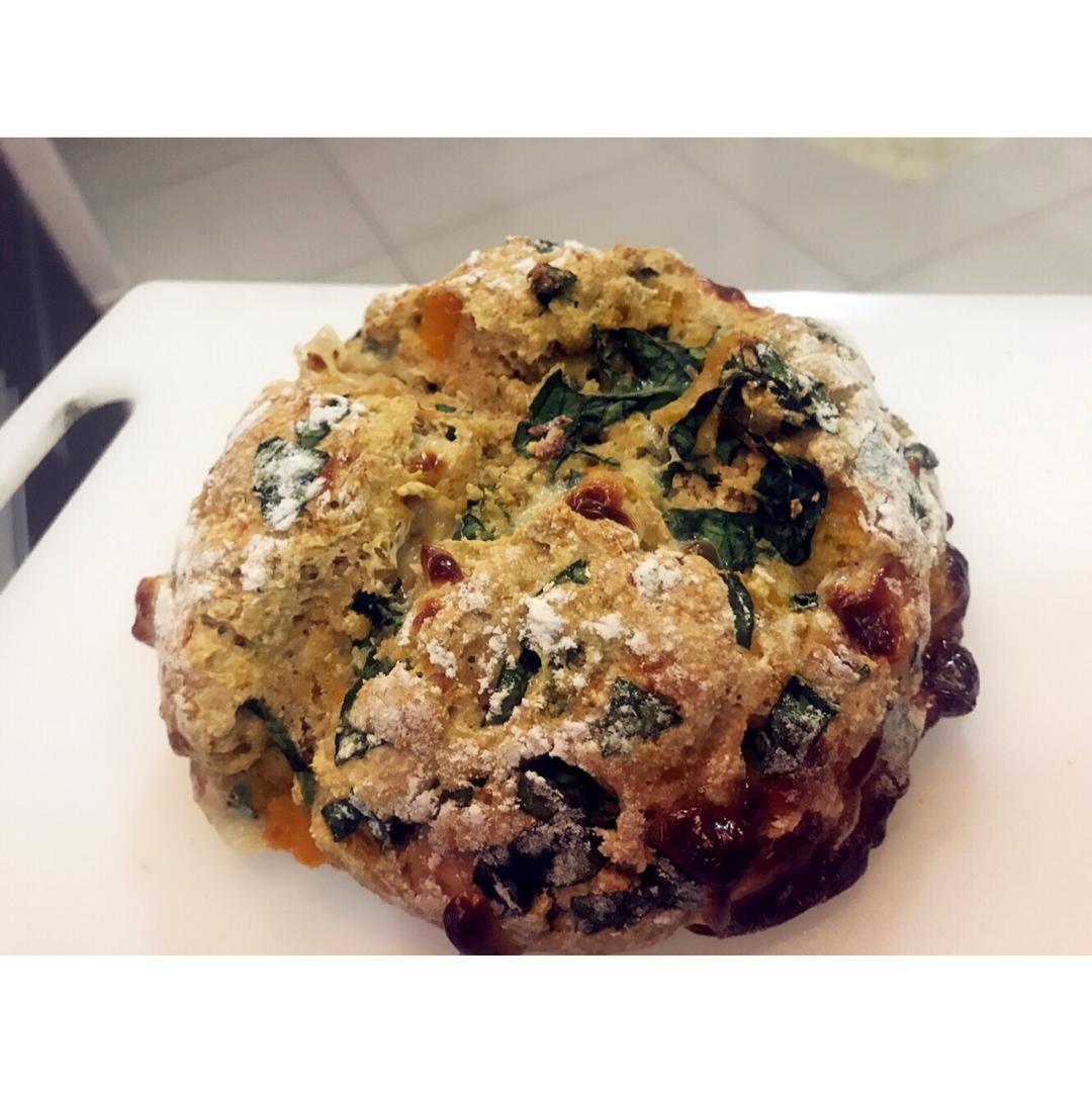 菠菜南瓜奶酪丹波面包丨健康·烘焙