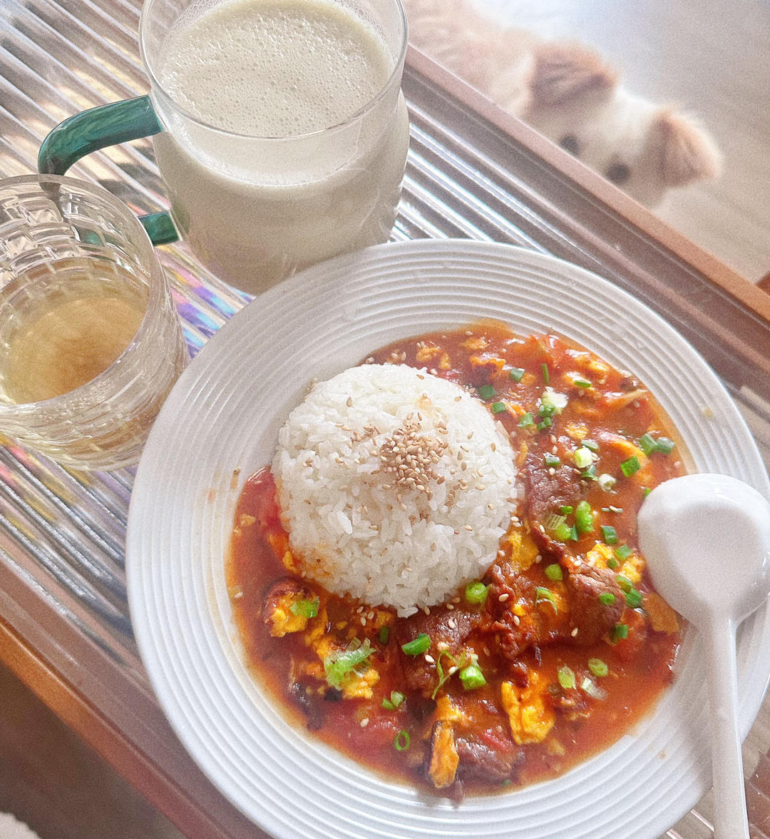 酸甜浓郁～超开胃🔥番茄滑蛋牛肉饭