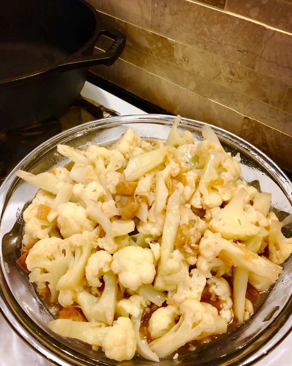 记食小北做的浇汁花菜(花菜成为宴客菜)