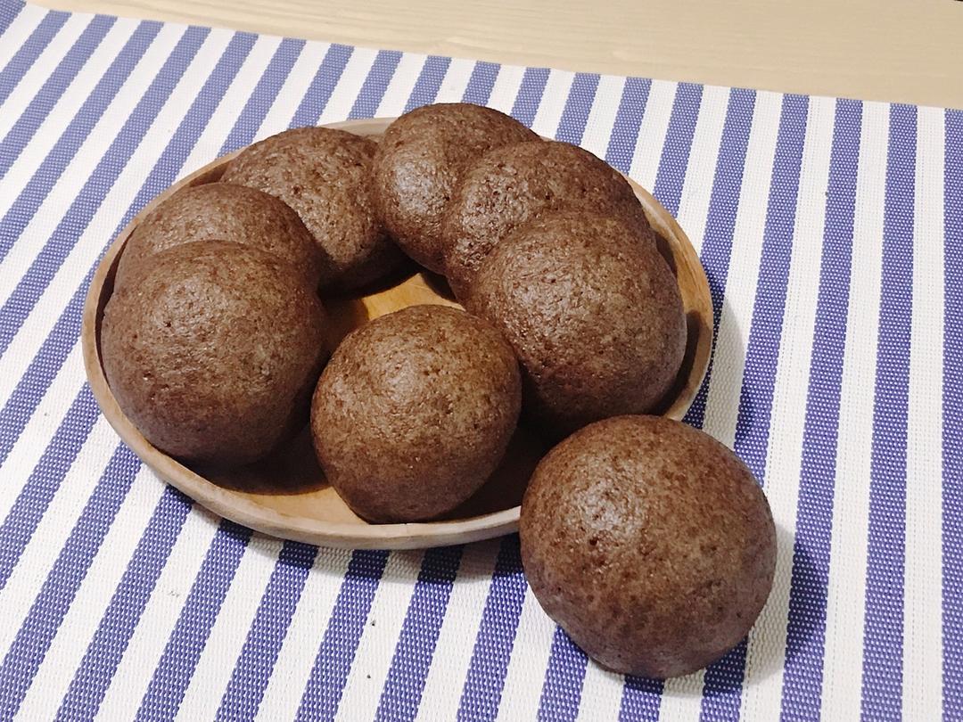 百分百纯黑麦馒头/小馅料馒头（低热量低gi健身减脂健康好美食）