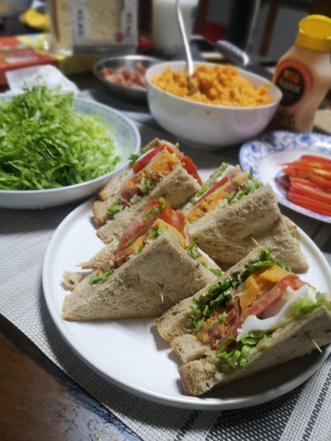 早餐•减脂营养简单三明治