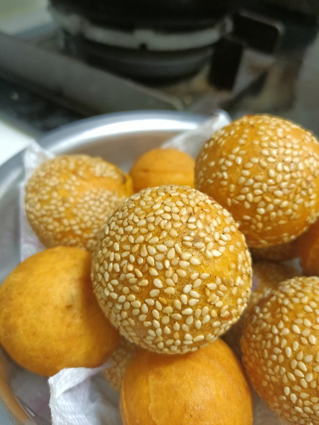 南瓜紫薯空心麻球