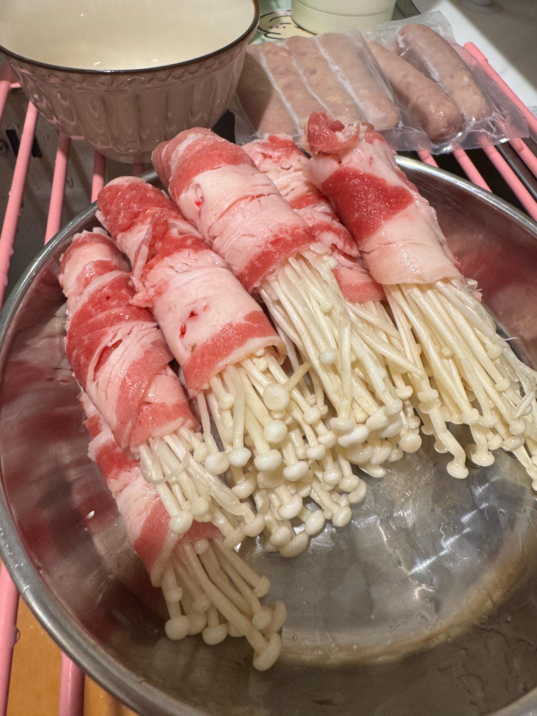 好吃到舔盘的肥牛金针菇卷