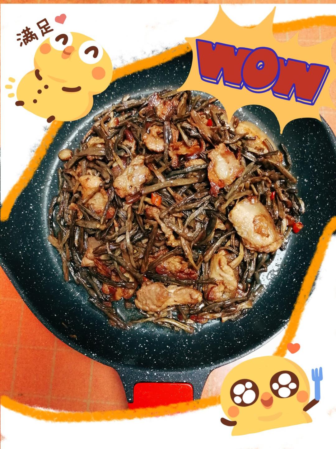 最好吃的豆角做法，干豆角炒肉