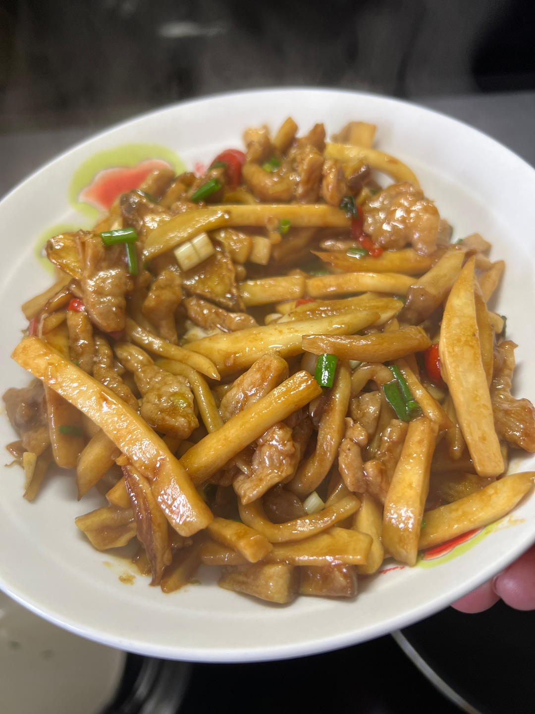 杏鲍菇炒肉丝