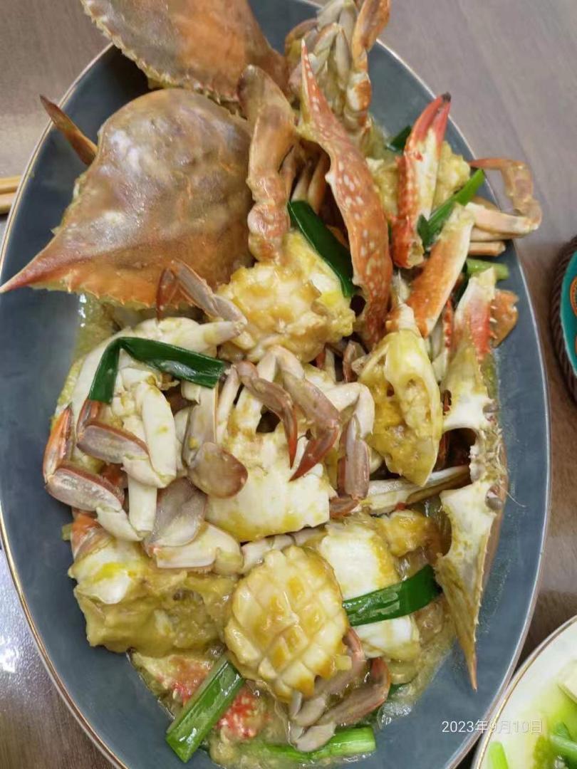 葱姜梭子蟹，吃梭子蟹的季节，又鲜又肥