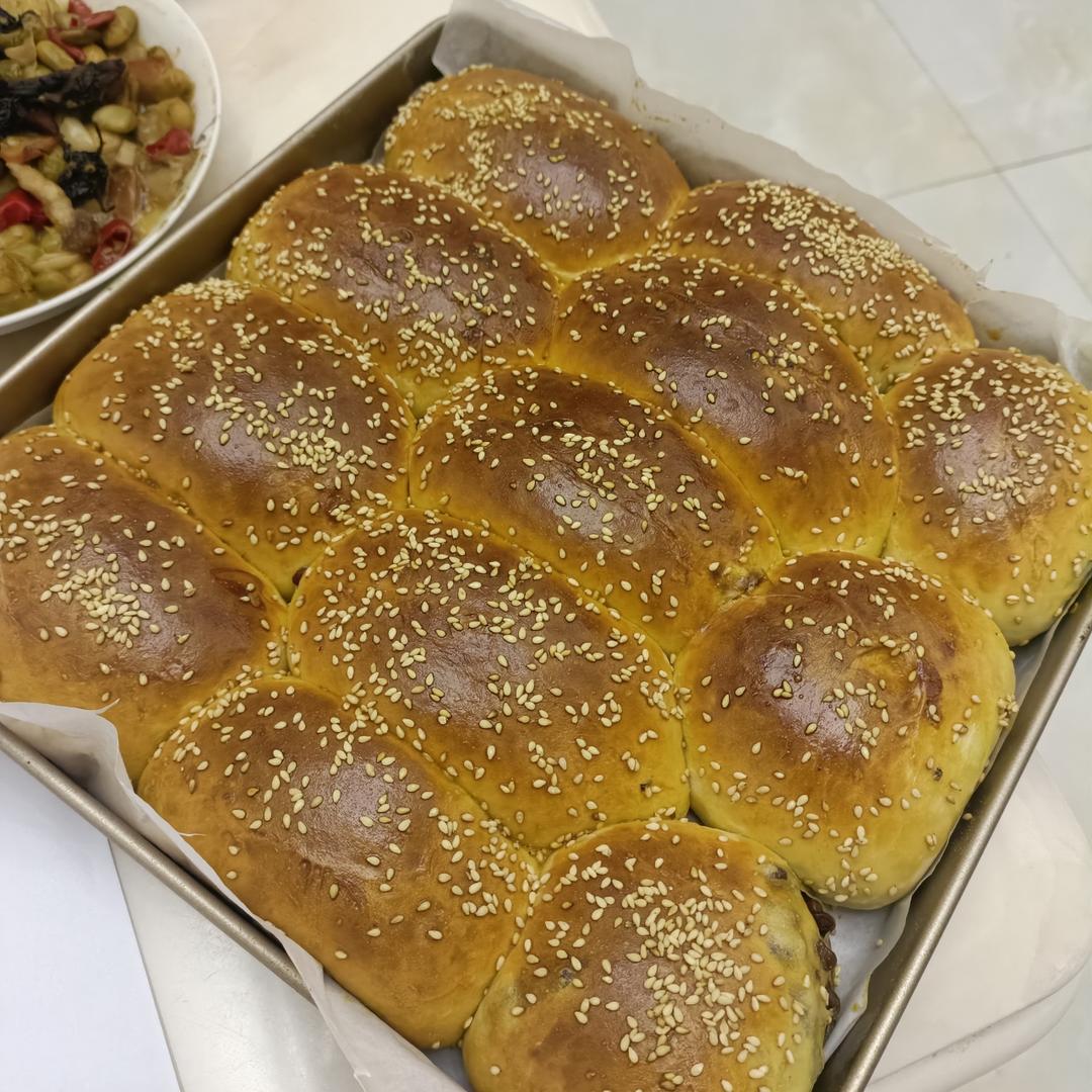 不用揉出膜的松软红豆面包