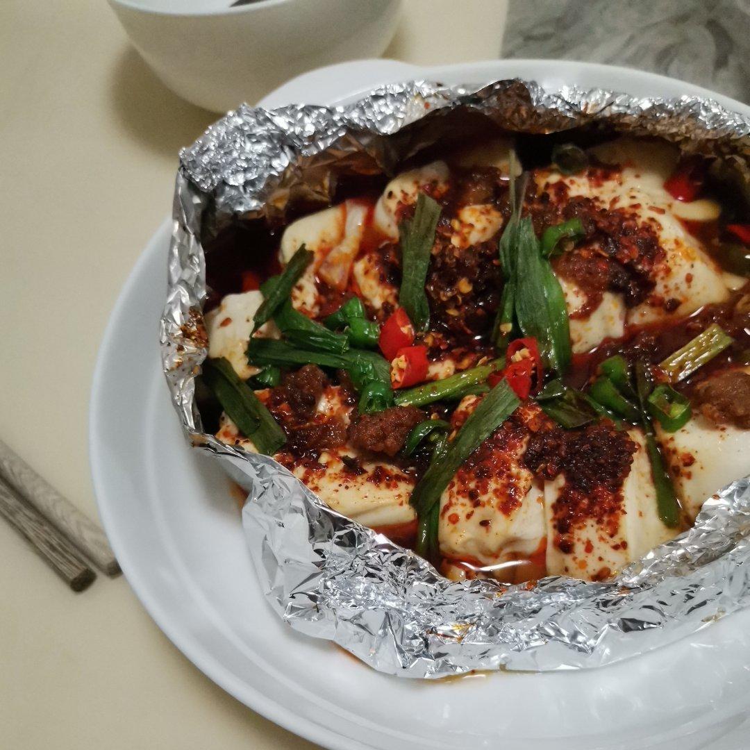 烧烤摊的招牌———锡纸烤豆腐