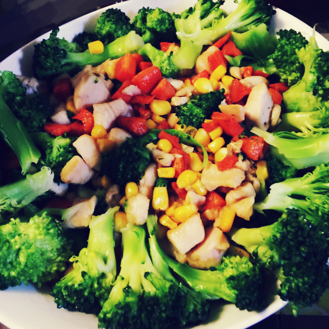 三色鸡丁（西兰花玉米胡萝卜版）