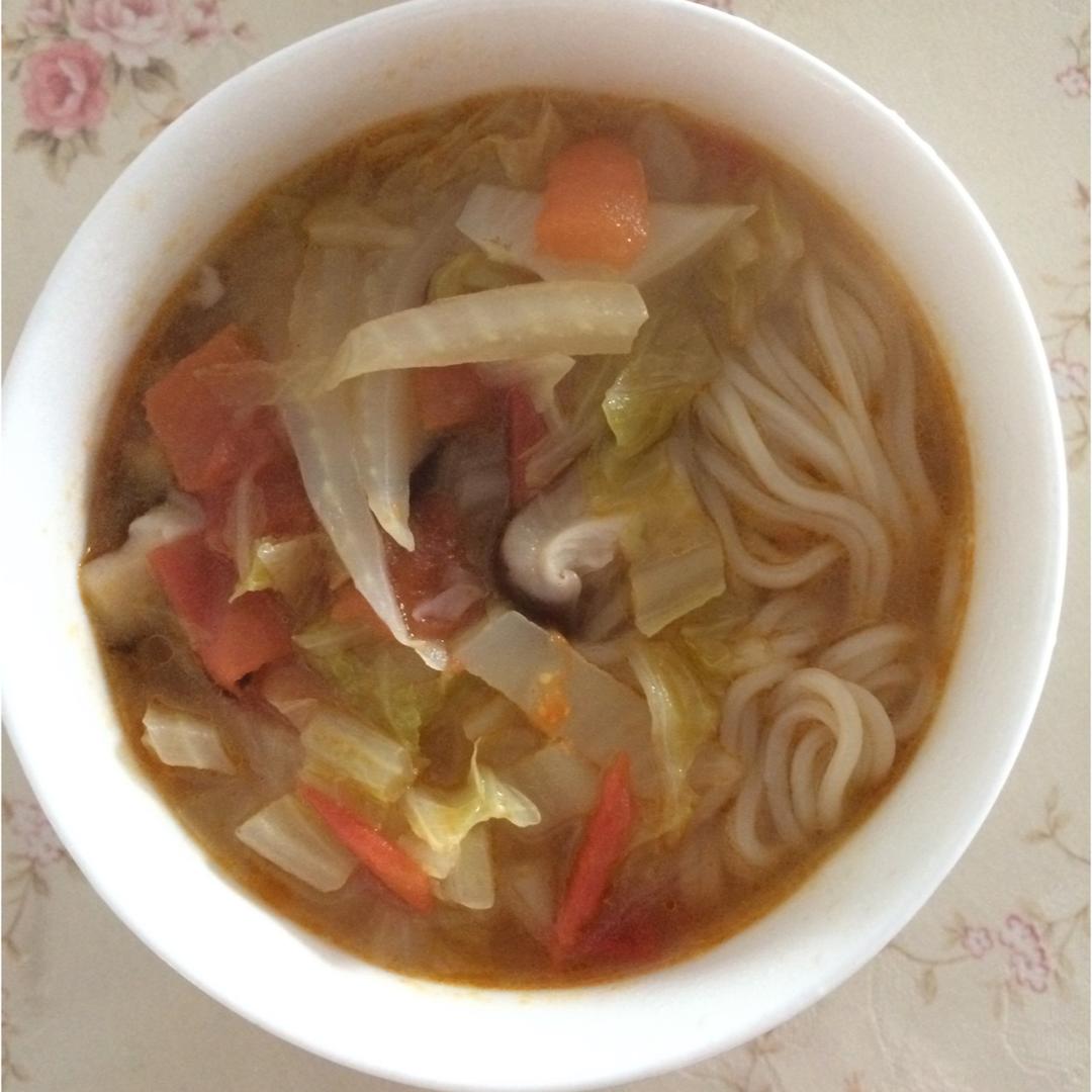 快手西红柿白菜炝锅面