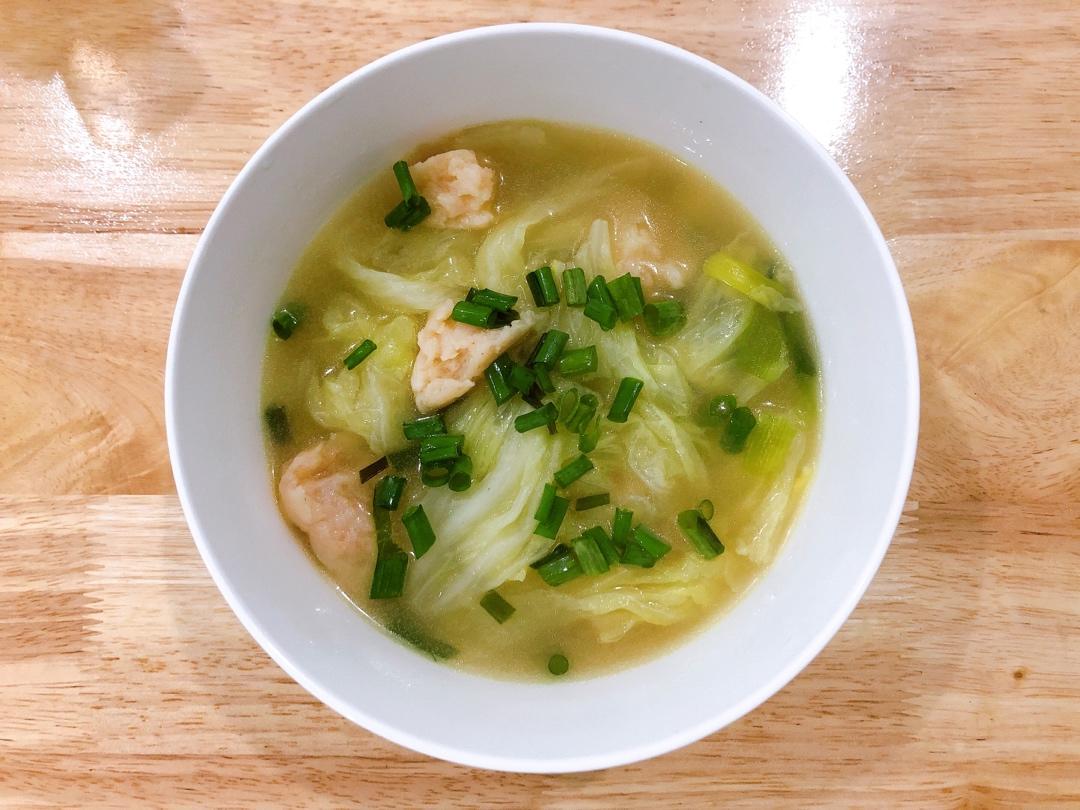 虾滑白菜粉丝汤