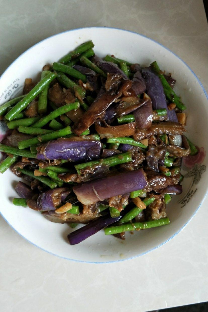 茄子炒豆角（改良版 健康少油）