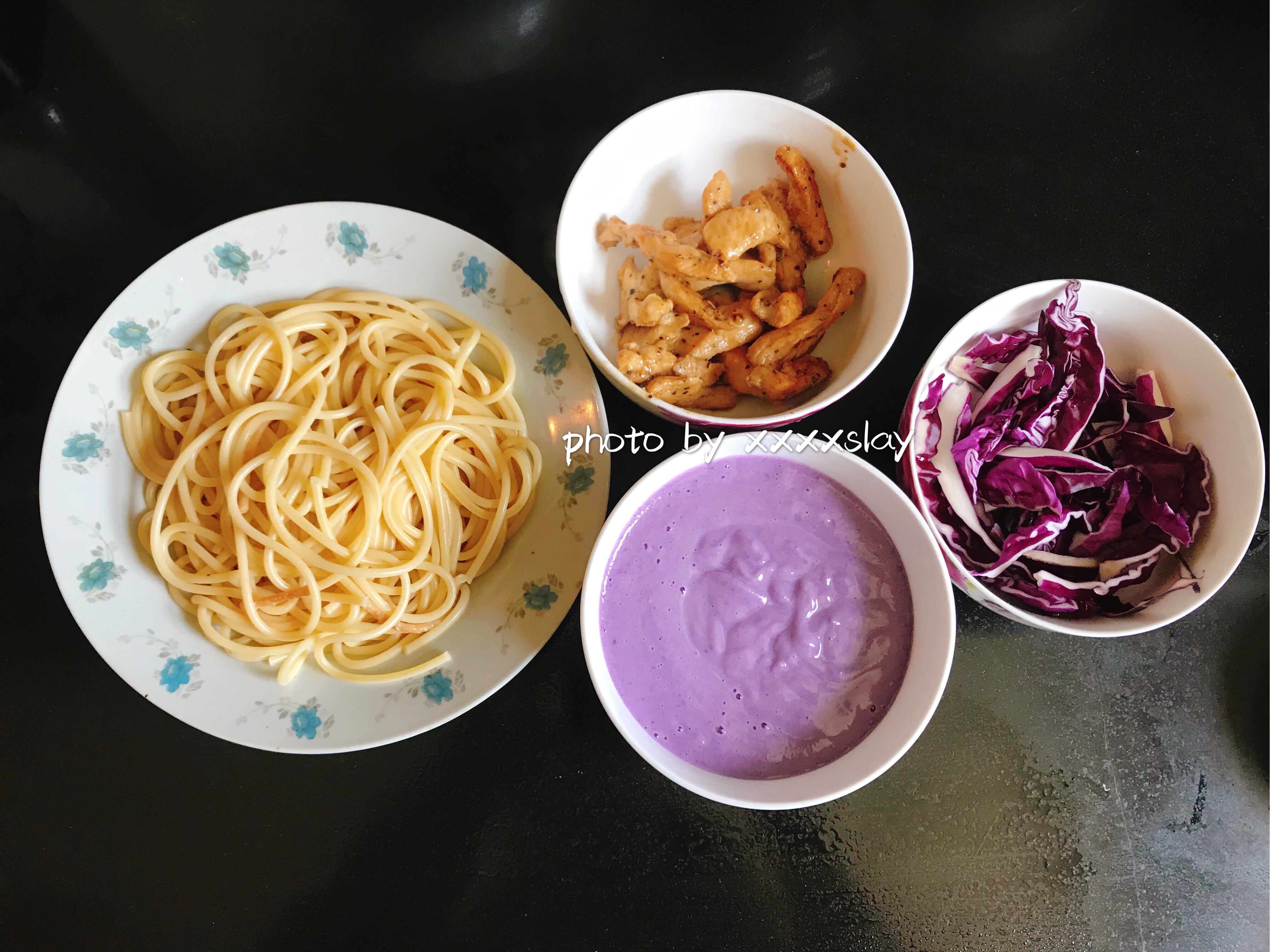 【低卡减脂🔥】奶香紫薯鸡肉意面的做法 步骤4